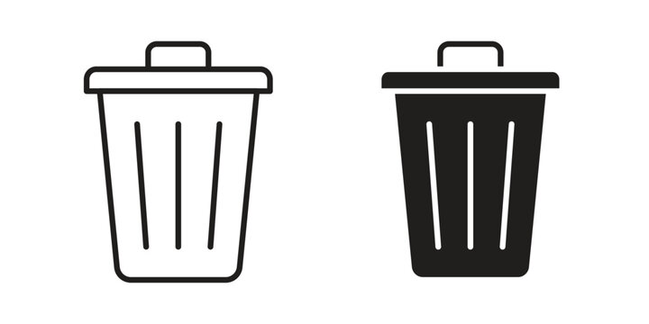 Waste Bin icon outline vector set. icon vector isolated on white background. EPS 10