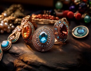 exquisite handcraft jewelry adorned with gemstones displaying artisan richness