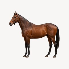 Naklejka premium Elegant brown horse profile image.