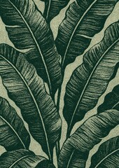 Naklejka premium Tropical leaves detailed illustration