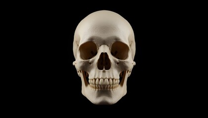 Human skull front view vector illustration anatomical skeletal structure medical education forensic science design © arshadartworks