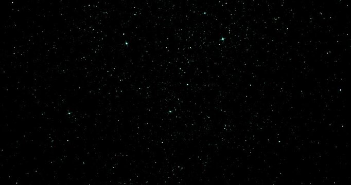 Space and stars, imitation. Twinkling of pointed stars. Smooth rotation. 