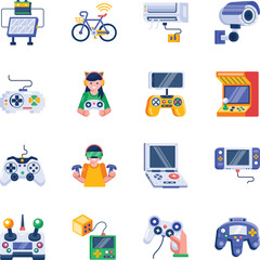 Set of AI and Innovation Flat Style Icons  © Prosymbols