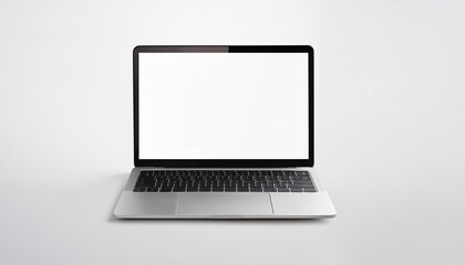 Fototapeta premium realistic laptop notebook mockup with blank white screen isolated on white background