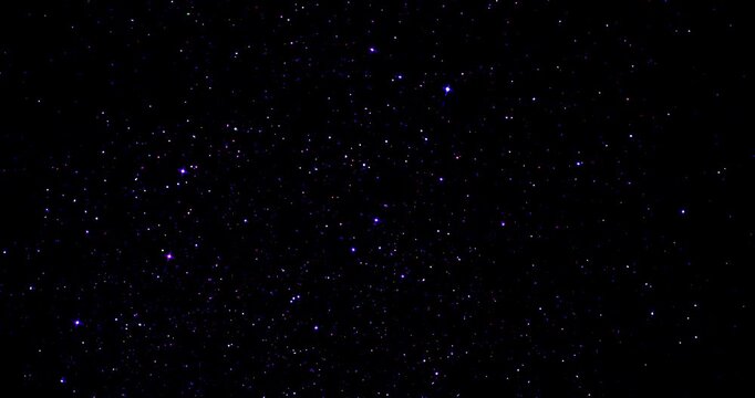 Space and stars, imitation. Twinkling of pointed stars. Smooth rotation. 