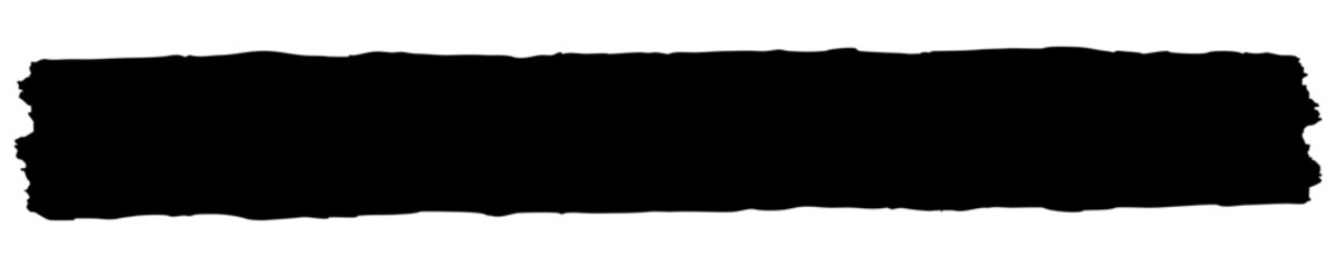 Black rectangular patch with ragged edges. This is a torn piece of paper or a rough paint stroke on a white background. Vector illustration.