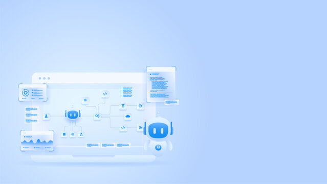 AI workflow automation artificial intelligence. ai agent workflow diagram dashboard machine learning architecture data processing system, coding, analytics diagram and automation system.