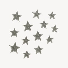 Fototapeta premium Silver stars scattered elegantly.