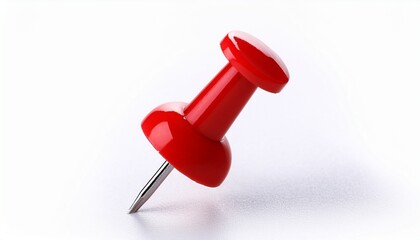 red push pin isolated on white background