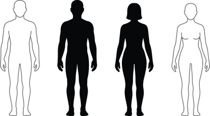 Human body vector illustrations in various styles and colors © LoveU