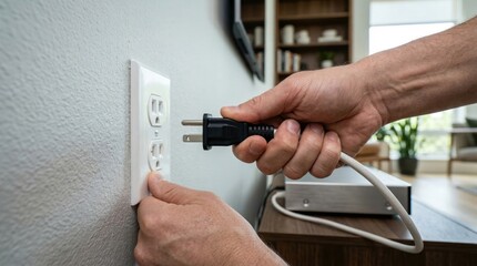 Naklejka premium Conscious Energy Use: Plugging In Responsibly for a Sustainable Future