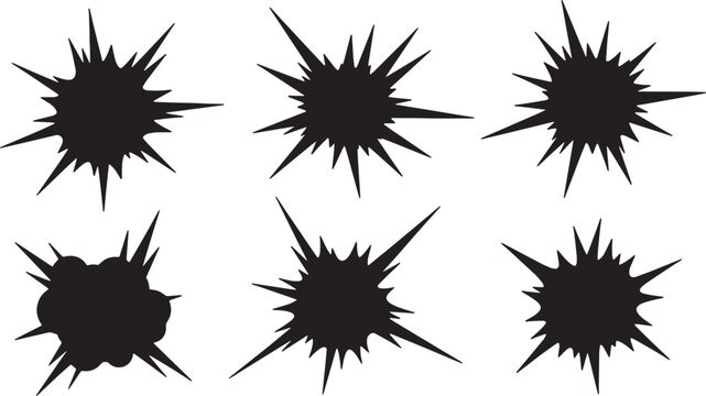 Solid Black Abstract Energy Blast Scifi Shapes