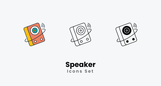 Speaker icons vector set stock illustration