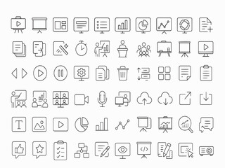 Obraz premium Presentation Workflow & Team Collaboration Icon Collection