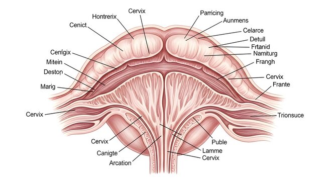 Color cross‑section illustration of the roof of the oral cavity showing hard and soft palate, palatine processes, mucosal rugae, palatine arches, uvula and underlying muscles and nerves forming the se