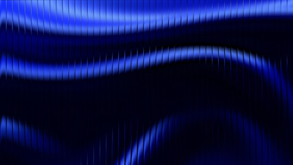 Vivid abstract image featuring a ribbed fractal glass texture with mesmerizing deep blue waves, ideal for futuristic backgrounds, tech designs, and creative projects.