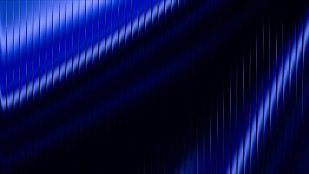 Vivid blue abstract fractal glass texture featuring dynamic ribbed light reflections, ideal for digital art, tech designs, and futuristic visuals.