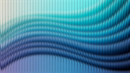 Vibrant abstract fractal glass texture featuring ribbed wave patterns in turquoise and blue hues, ideal for modern backgrounds, tech designs, and creative projects.