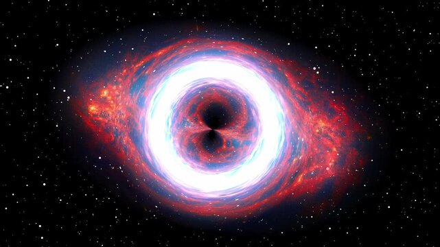 Supermassive Quasar Black Hole Ring Portal Center Of Galaxy In The Deep Space Universe