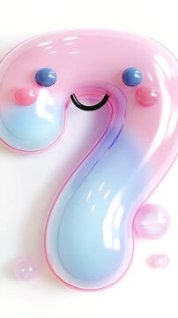 Watch as the colorful number seven comes to life with a happy face. This playful design features bubbles and smooth curves in lively shades, bringing joy and creativity to the display