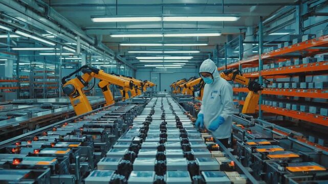 Modern battery factory.