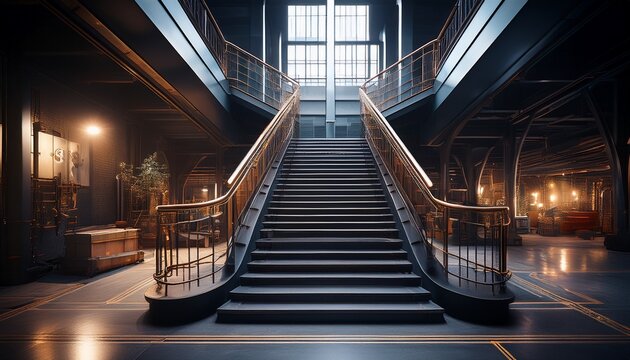 schody w stylu industrialnym