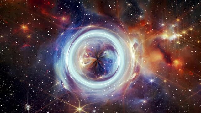 Cosmic Worm Hole In Colorful Deep Space Nebula