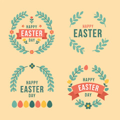 Easter day label decoration, vector illustration © Isha