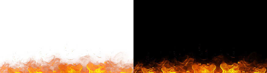 PNG image of Dynamic realistic orange and yellow fire flames border creating a vibrant fiery burning effect ideal for exciting design projects and hot visual elements requiring a transparent overlay f © zakir