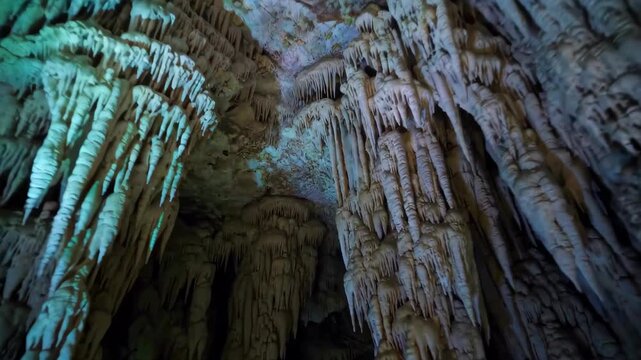 Stalactite landscape inside the cave