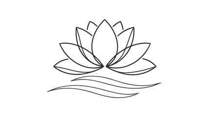 Obraz premium Lotus Flower Line Art