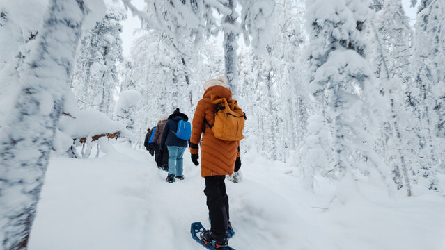 Exploring the winter wonderland of akaslompolo in lapland, finland