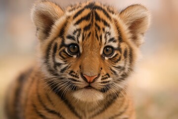 Obraz premium Adorable tiger cub portrait