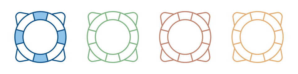 Life Preserver Icon Set Multiple Style Collection © Diah