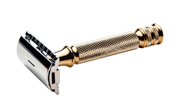 Isolated traditional double edge safety razor for classic wet shaving ritual