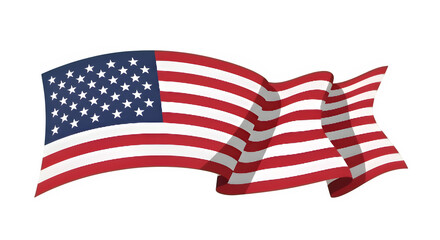 Fototapeta premium Waving American Flag with Stars and Stripes.