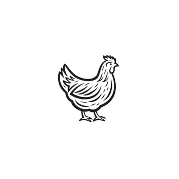Hen logo or icon design
