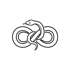 Fototapeta premium Celtic Knot Snake Infinity Symbol Black and White Line Art Tattoo Design