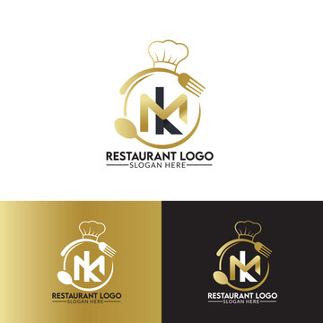 RK Restaurant Logo Design Template