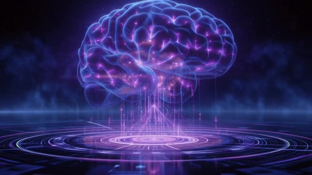 Brain Power: A vivid representation of the human brain illuminated with digital pathways, radiating with the potential of innovation and intellect.