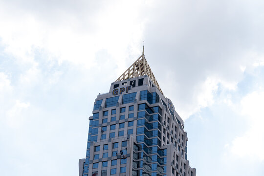 Bangkok, Thailand - March 1, 2026: GPF (Government Pension Fund) headquarters in Bangkok, Thailand. The Government Pension Fund (GPF) of Thailand is a major public pension fund. 