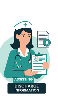 Medical Professional Providing Patient Discharge Details, Healthcare Communication, Patient Records