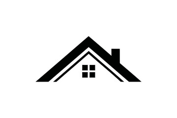Simple black house roof icon. © agung