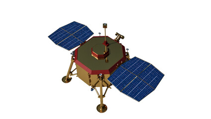 Isolated advanced robotic planetary lander spacecraft with solar panels for exploration © Miguel