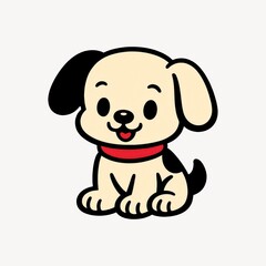 Cute cartoon puppy illustration.