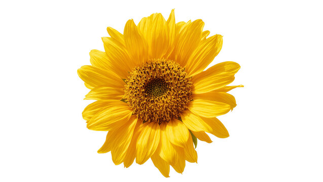 Isolated vibrant yellow sunflower blooming beautifully, a symbol of summer and happiness