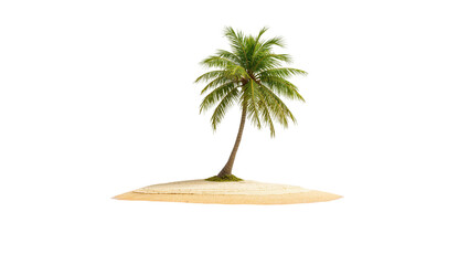 Isolated tropical palm tree on a pristine desert sandy island, summer travel vacation concept © Carmen