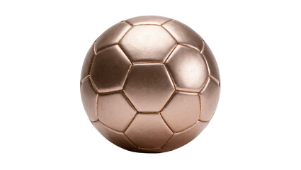 Fototapeta premium Isolated shiny bronze metallic soccer ball trophy symbolizing victory and sport achievement