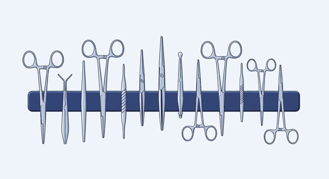 Medical Surgical Instruments Arranged in Orderly Fashion Displaying Precision and Clinical Clarity