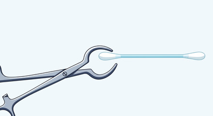 Obraz premium Medical Tool Handling Cotton Swab: Precision and Hygiene in Healthcare Procedures